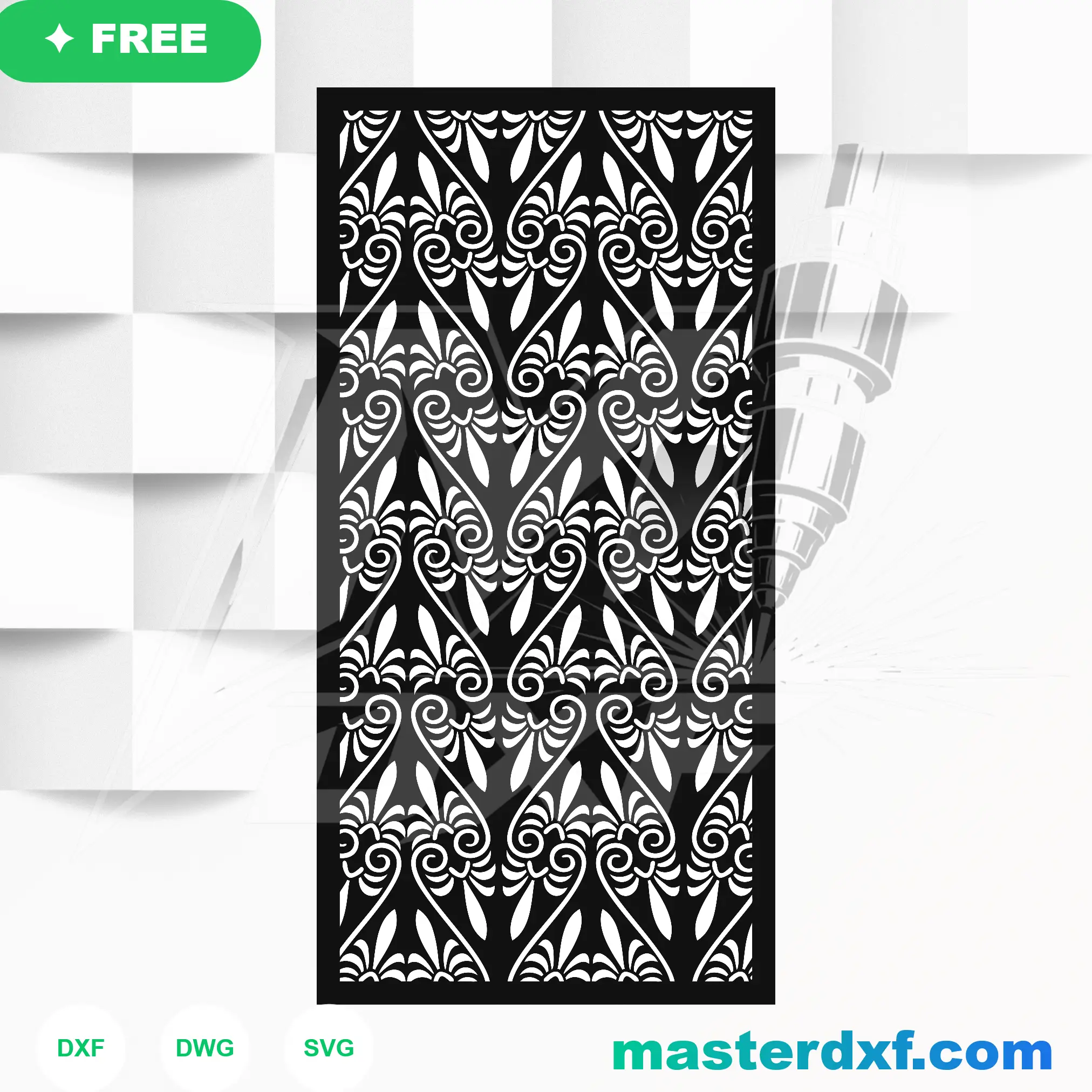 Greek Key Ring Leaf Teardrop Tessellation Lattice DXF File — Free Download for Laser CNC Plasma